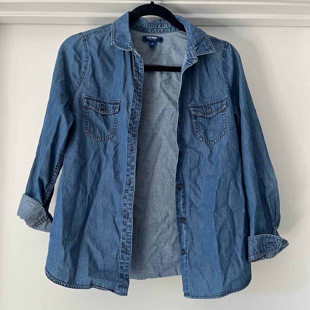 Old Navy | Chambray Denim Button Up Shirt | Small